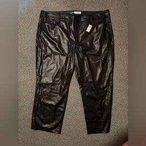 NWT High Rise Boot-Cut Faux Leather Pants